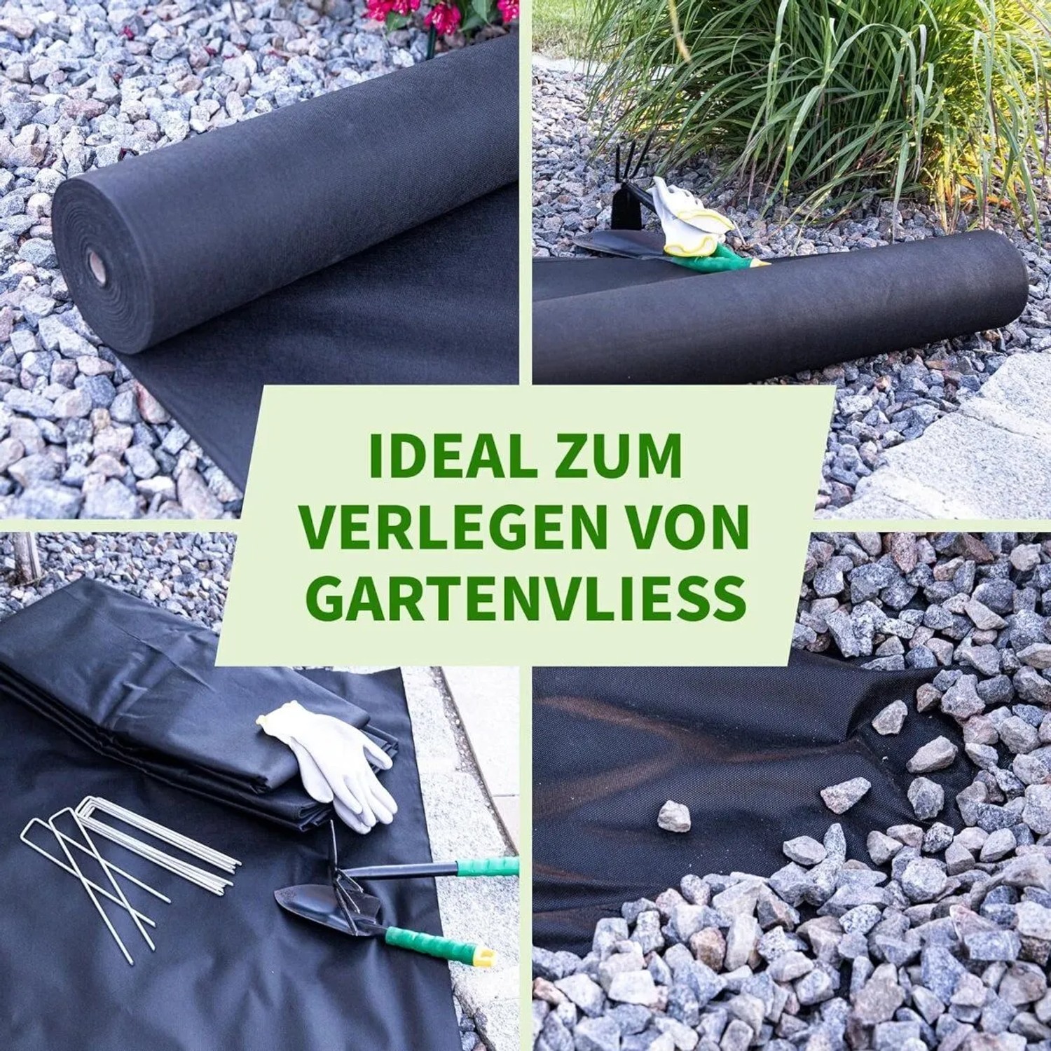 TTL GARDEN Erdanker aus verzinktem Stahl fixieren schwarzes Gartenvlies. Ideal für Garten, Unkrautvlies & Camping.