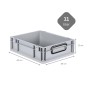 Graue PROREGAL Eurobox Nextgen, 11 Liter, mit schwarzem Griff. Aufbewahrungsbox, Transportbox.