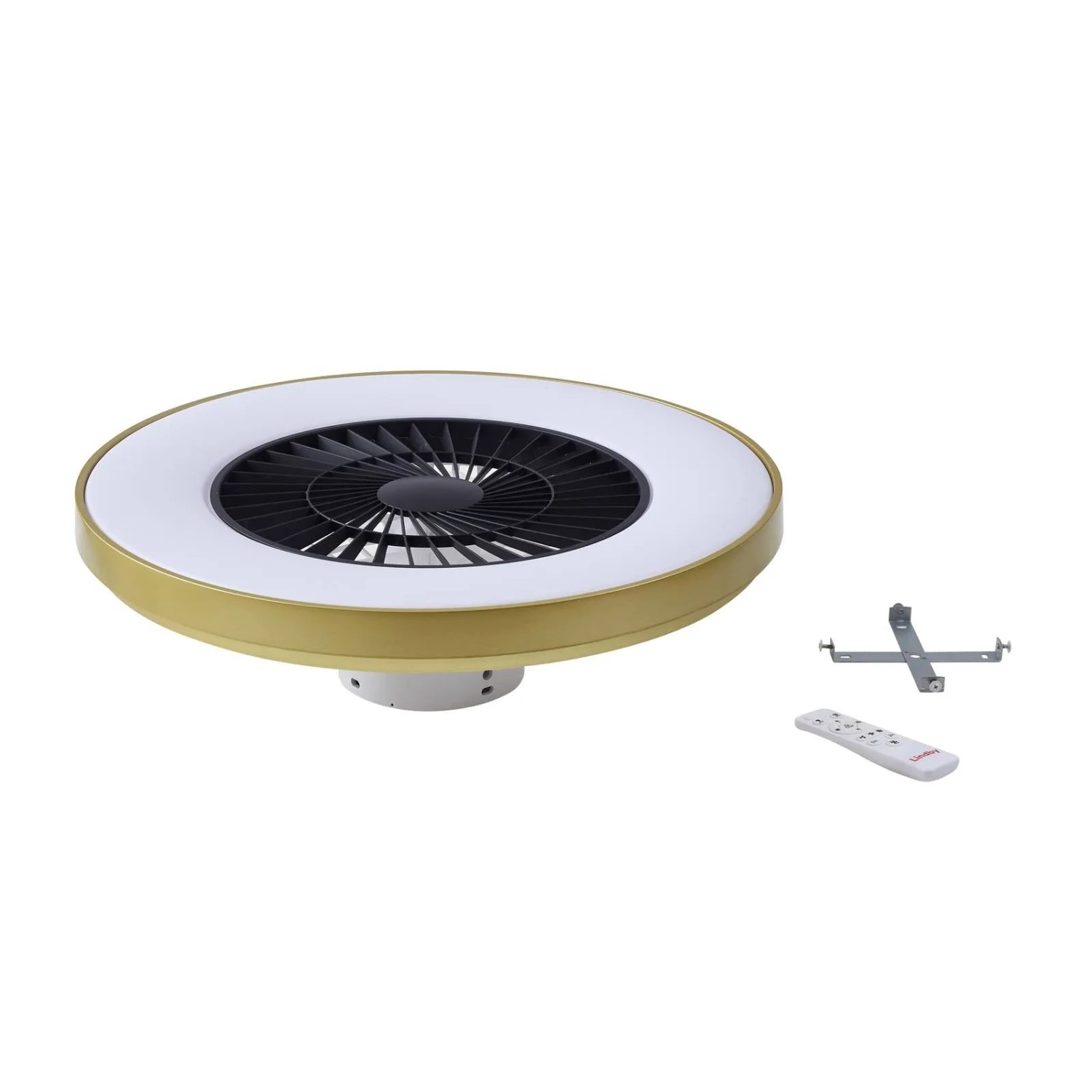 Lindby LED Deckenventilator mit Lampe Teleo 10022132 Dimmbar Leselampe Modern in Gold Messing 1-flammig Wohnzimmerleuchte_11