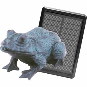 Heissner Teichfigur Frosch mit Solar-Panel und Pumpe für Teichdeko & Wasserspiele.