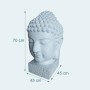 Relaxdays Buddha Kopf Polyresin Weiß Wetterfest Frostfest UV-beständig 70 cm x 45 cm x 45 cm 3,8 kg_4