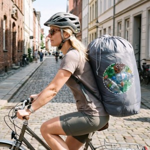 Sekey Flaschenkorb Sammelbehälter Pfandflaschen 100L Leergut Aufbewahrung mit Herausnehmbarem Rucksack-Innenbeutel für Küche und Wertstoffsammlung