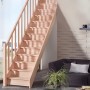 Treppen Intercon Holztreppe Casablanca Raumspartreppe Buche Massiv Naturbelassen Gerade Mit 60 cm Treppenbreite Einseitiges Geländer Mit Setzstufen