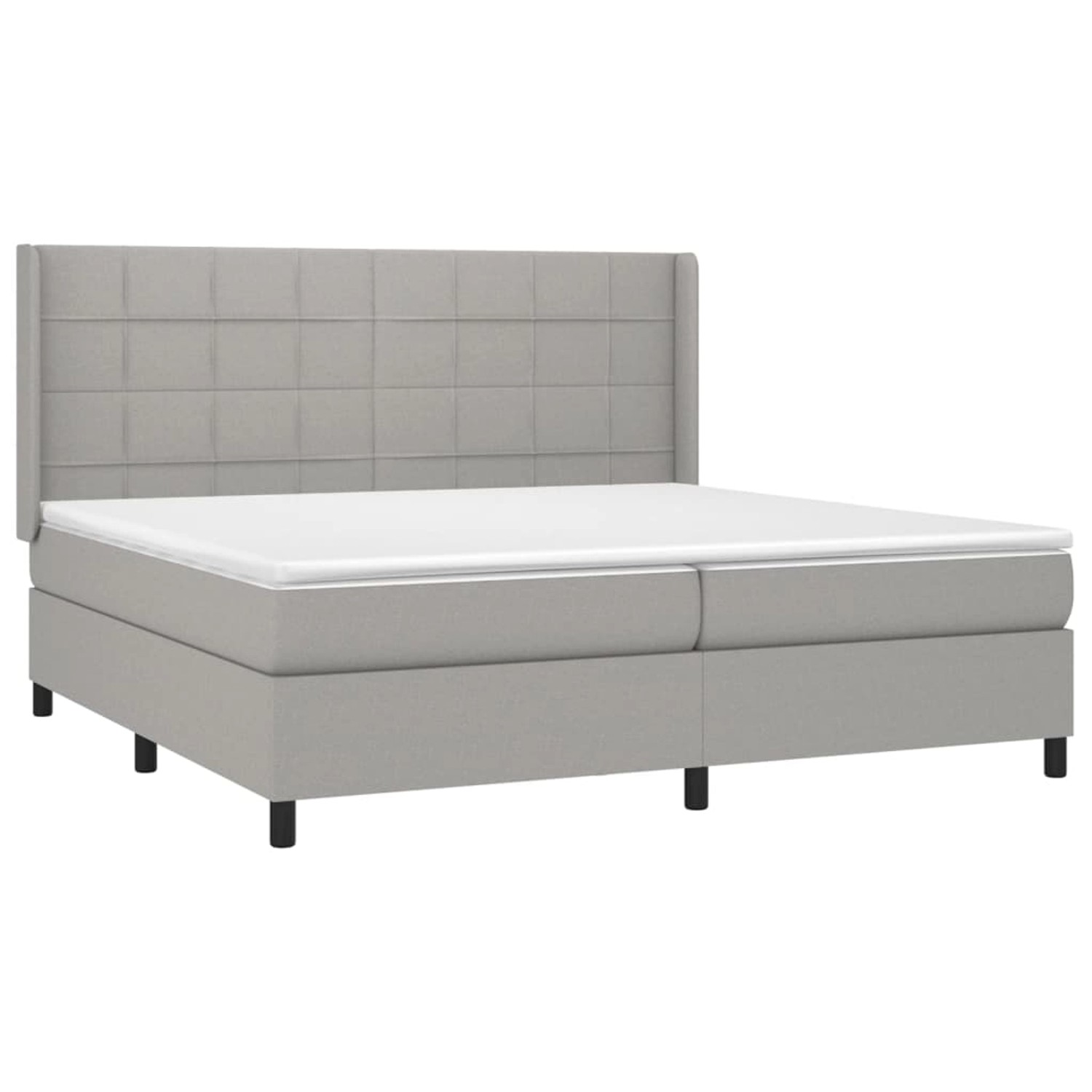 vidaXL Boxspringbett mit Matratze & LED Hellgrau 200x200 cm Stoff 3138341 günstig online kaufen
