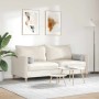 Zwei wolkenfarbene vidaXL Bolsterkissen (Ø 15x40 cm) aus Stoff auf einem Sofa.