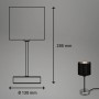 Briloner Design-Tischlampe Fabric, schwarz-silberner Stoffschirm, 28 cm hoch.
