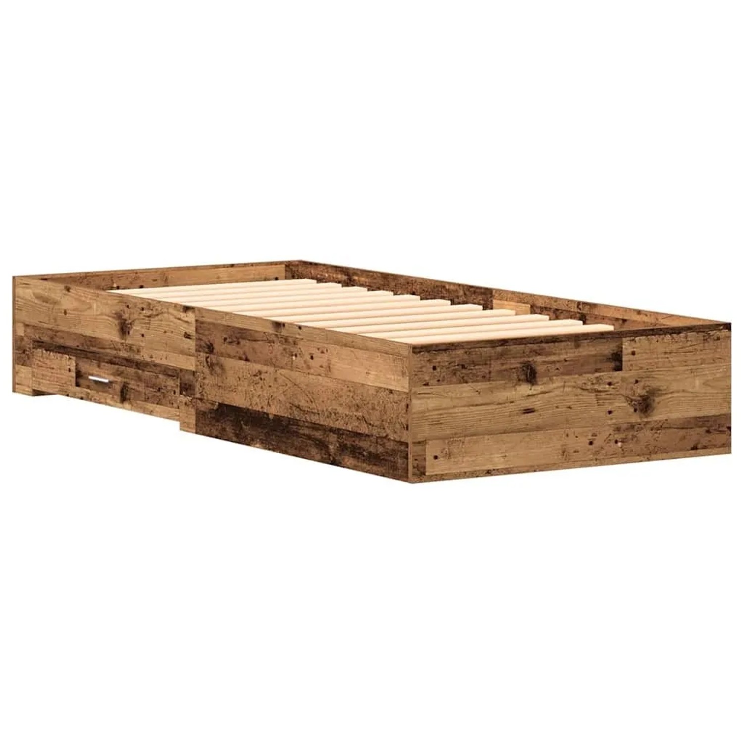vidaXL Bettrahmen mit Schubladen Altholz 90 x 190 cm Holzwerkstoff 3333990 günstig online kaufen