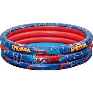 Bestway Planschbecken Spider-Man, Ø 122 cm, mit drei Ringen und buntem Spider-Man Design.