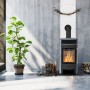 Fireplace Durago Kaminofen, 6 kW, Speckstein, Schwarz. Zeitbrandofen für gemütliche Wärme.
