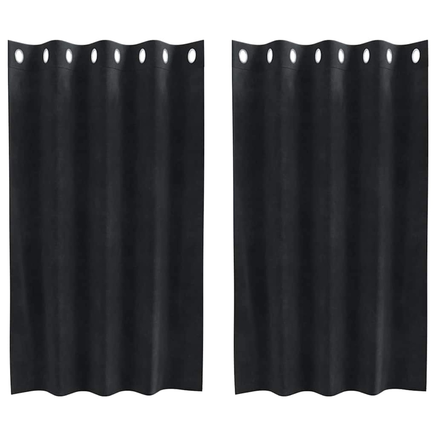 vidaXL Vorhänge 2 Stk Schwarz 140 x 140 cm Samt 4107163 günstig online kaufen