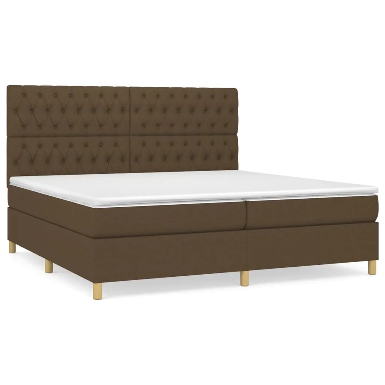 vidaXL Boxspringbett mit Matratze Dunkelbraun 200x200 cm Stoff 3142604 günstig online kaufen