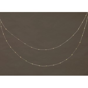 LED-Lichterkette Kupfer mit 160 warmweißen LEDs an Silberdraht, 805 cm lang, für Innen und Außen.