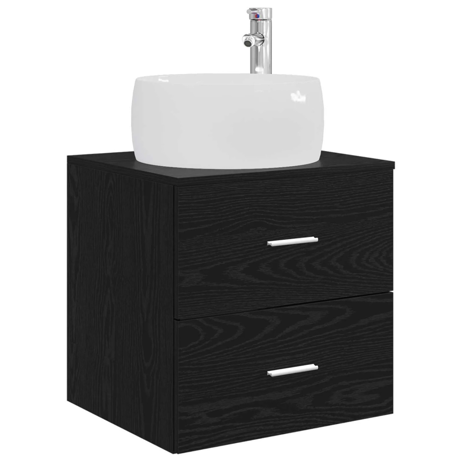 vidaXL Wandmontierte Waschtisch Schwarz Eichen-Optik 890311