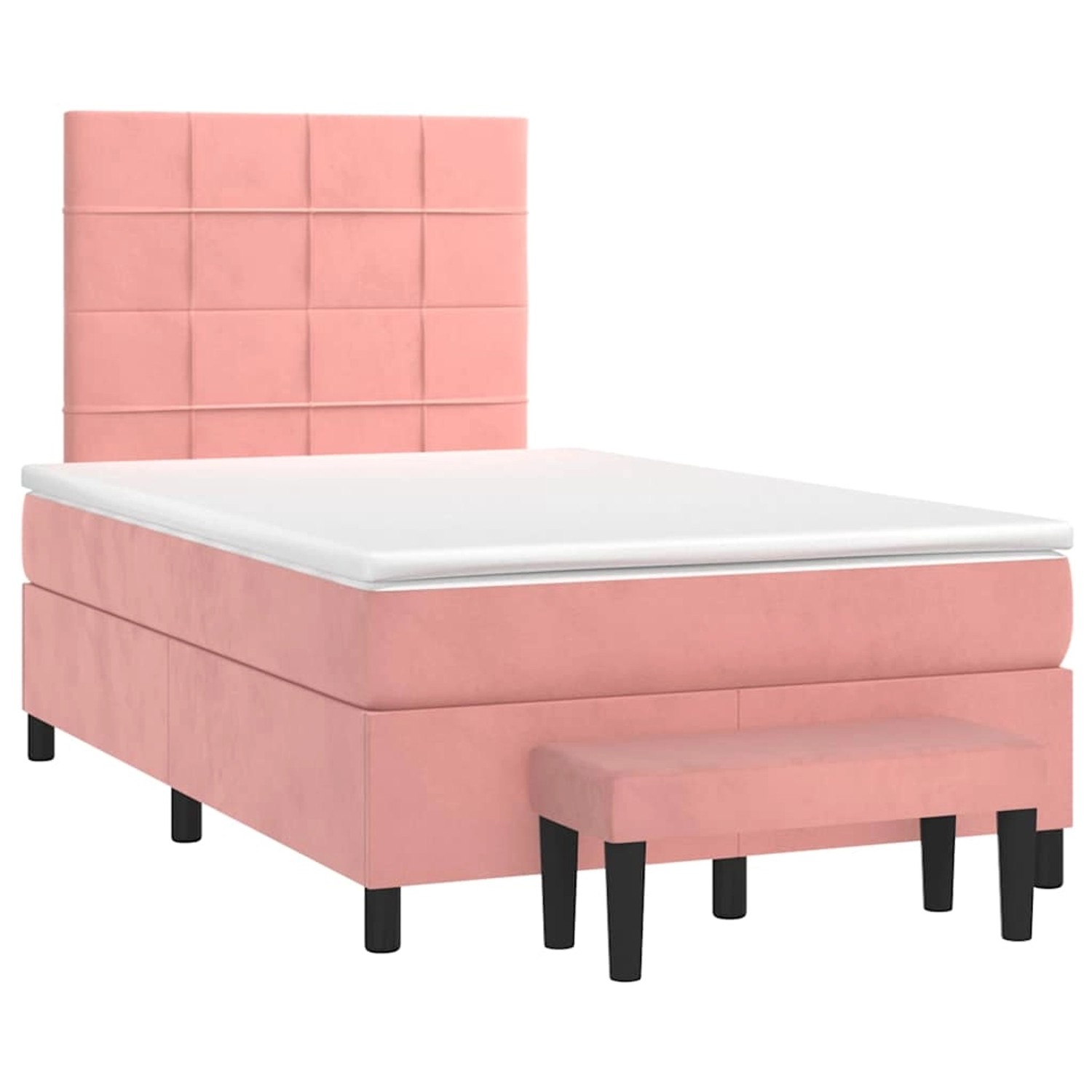 vidaXL Boxspringbett mit Matratze Rosa 120x190 cm Samt 3270474 günstig online kaufen