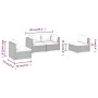vidaXL 4-tlg. Gartenlounge-Set Grau mit Maßen. Gartenmöbel aus Polyrattan mit Kissen.