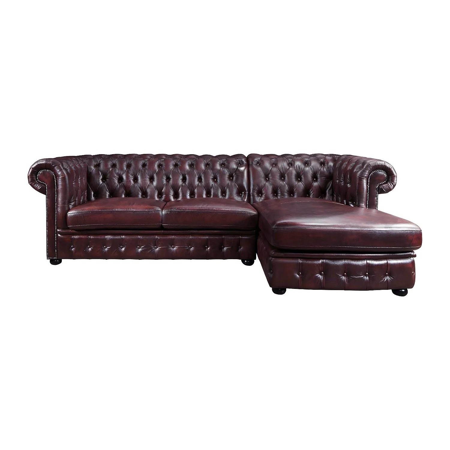Vente-unique Sofa Ohne Schlafmöglichkeit Brenton Bordeaux 274 cm