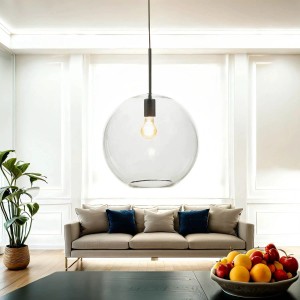 EASYLIGHT Hängeleuchte Kugelschirm Ø 36 cm E27 Glas Metall Daron