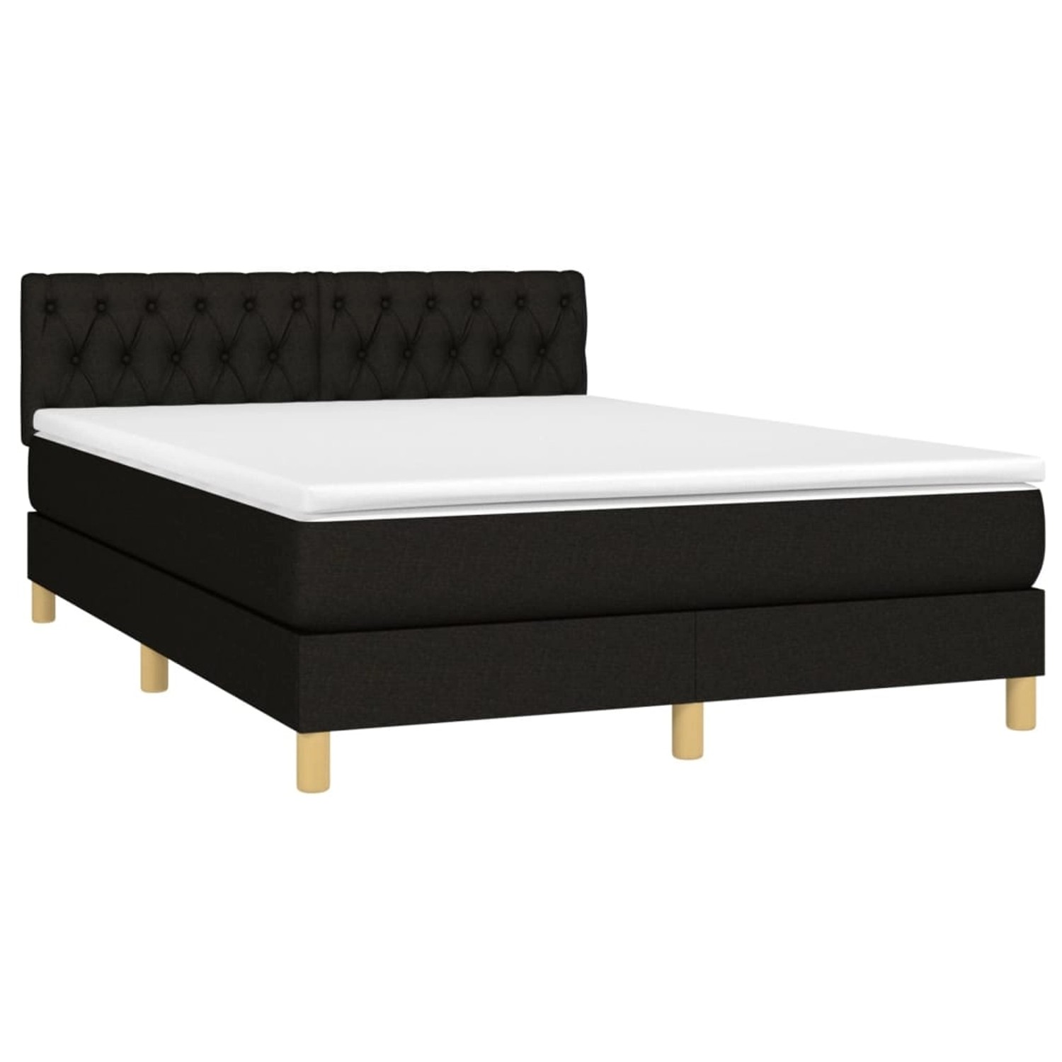 vidaXL Boxspringbett mit Matratze & LED Schwarz 140x200 cm Stoff 3133959 günstig online kaufen