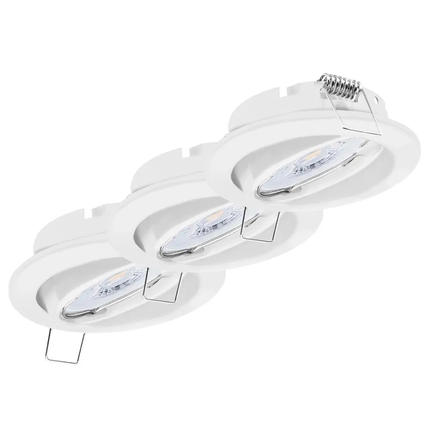 Oktaplex Dijon 3er Set Weiß LED-Einbaustrahler Stufenlos Dimmbar Schwenkbar Warmweiß 3000K 5W 230V 68 mm Lochmaß Flach