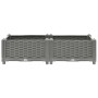 Hellgraues vidaXL Hochbeet (80x40x23 cm) aus Polypropylen mit Rattan-Optik.