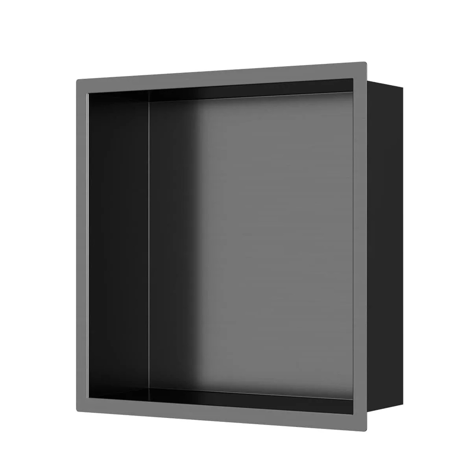Swiss Aqua Technologies Duschnische Wandnische Edelstahl 304 Montage Ohne Bohren 30x30CM Gunmetal Gebürstet