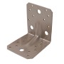 Duravis Schwerlast Winkelverbinder, perlbeige, 105x105x90mm, mit Sicke und Löchern für Schrauben.