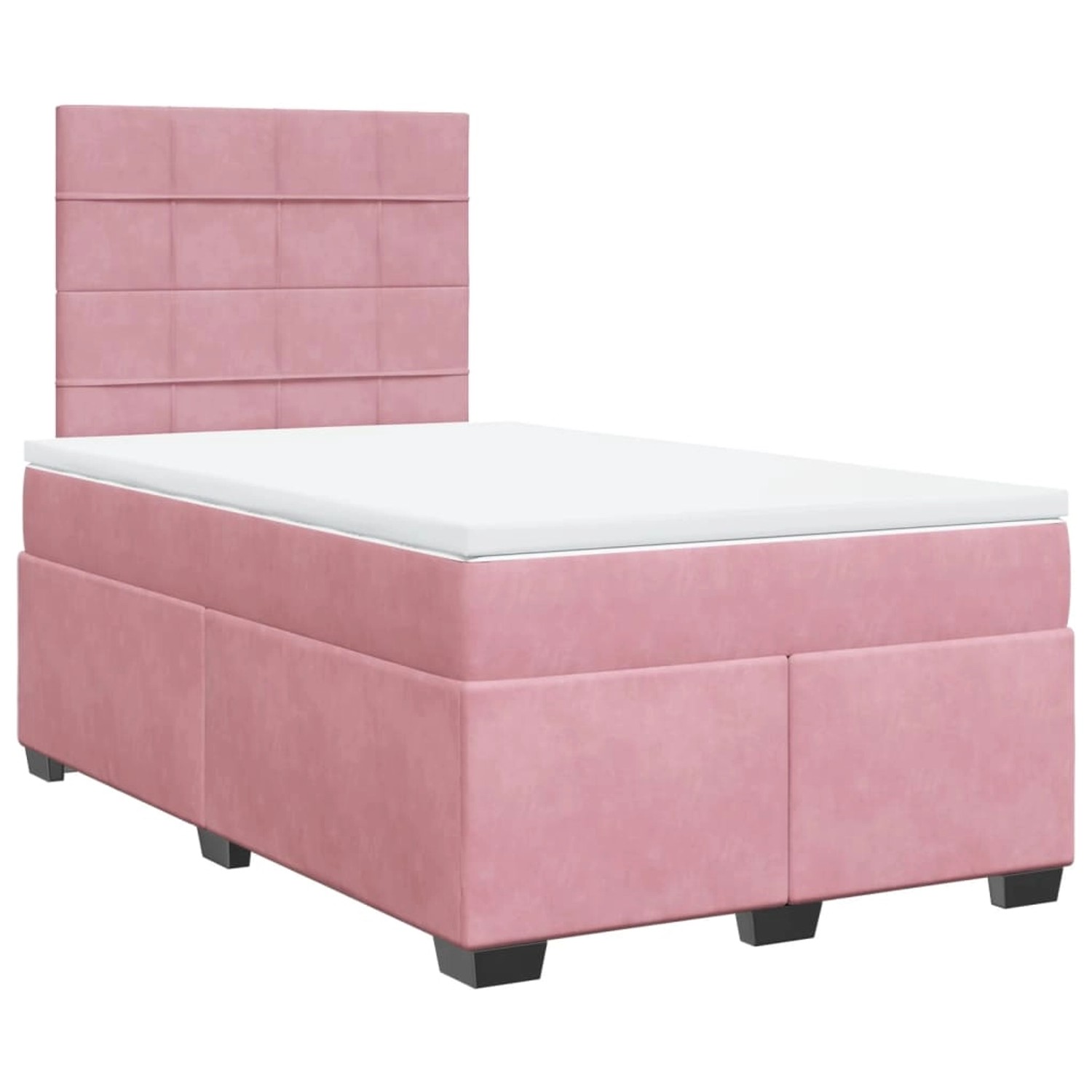 vidaXL Boxspringbett mit Matratze Rosa 120x200 cm Samt2103252 günstig online kaufen