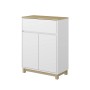 Vicco Midischrank Livia, weiß/Holz, 60x80 cm, Badregal mit Schublade und zwei Türen.
