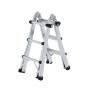 MUNK Gelenk-Teleskopleiter, 4x3 Sprossen, ausziehbar und klappbar für flexible Höheneinstellung.