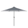 Doppler Marktschirm MyZone blau-grau mit Knickfunktion, Streifenmuster.