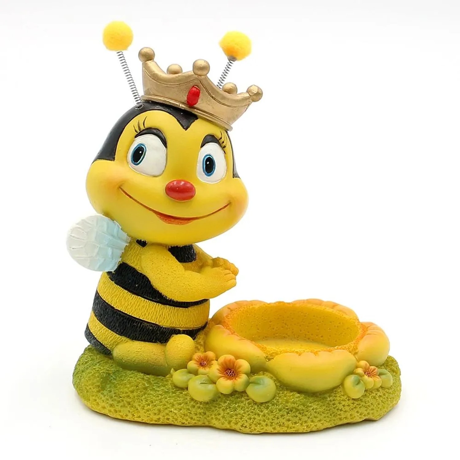 2er Set Deko Bienen mit Teelichthalter aus Keramik, gelb/schwarz, für Garten & Zuhause.