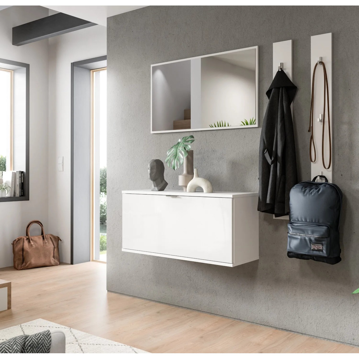 Inn.Furn Schuhschrank in Weiß Hochglanz 91 cm SystemX_7