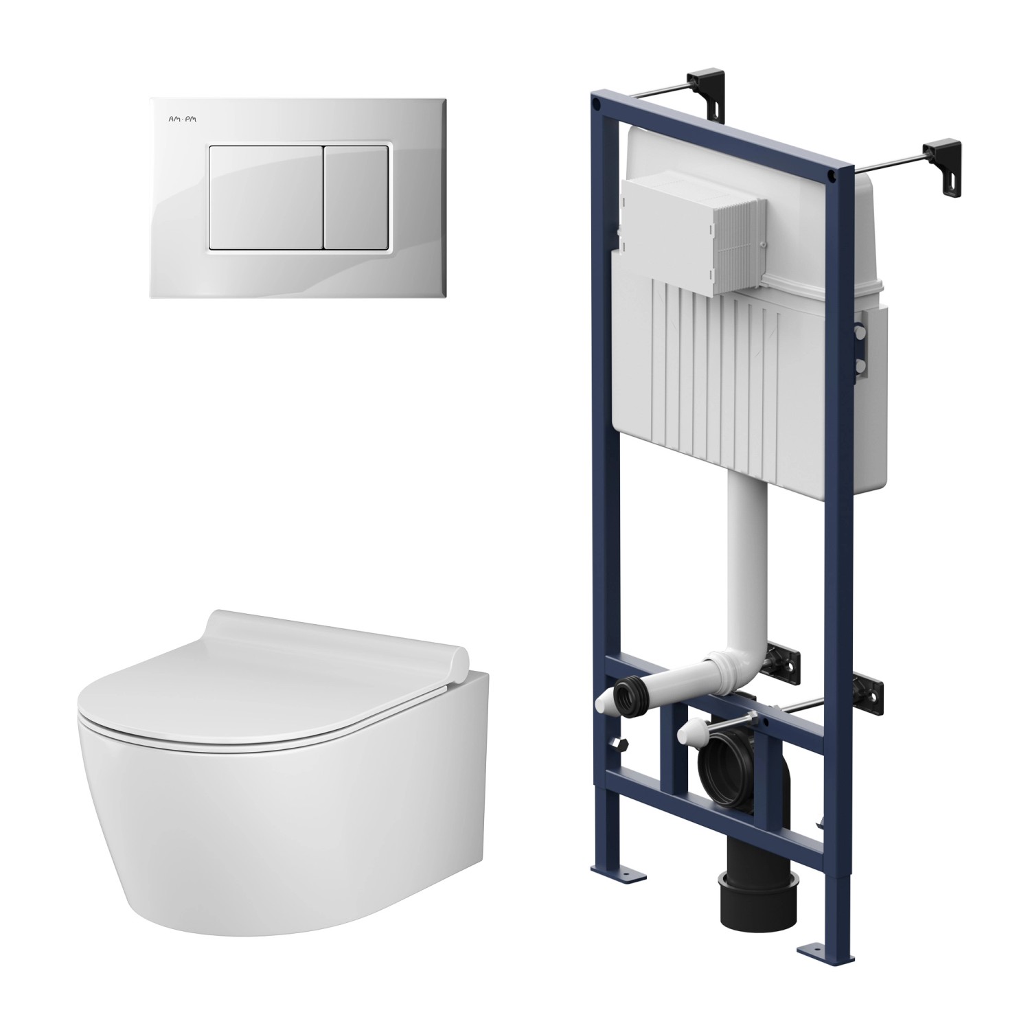 AM.PM WC Set Wand WC Vorwandelement Drückerplatte Toilette mit Spülkasten K günstig online kaufen