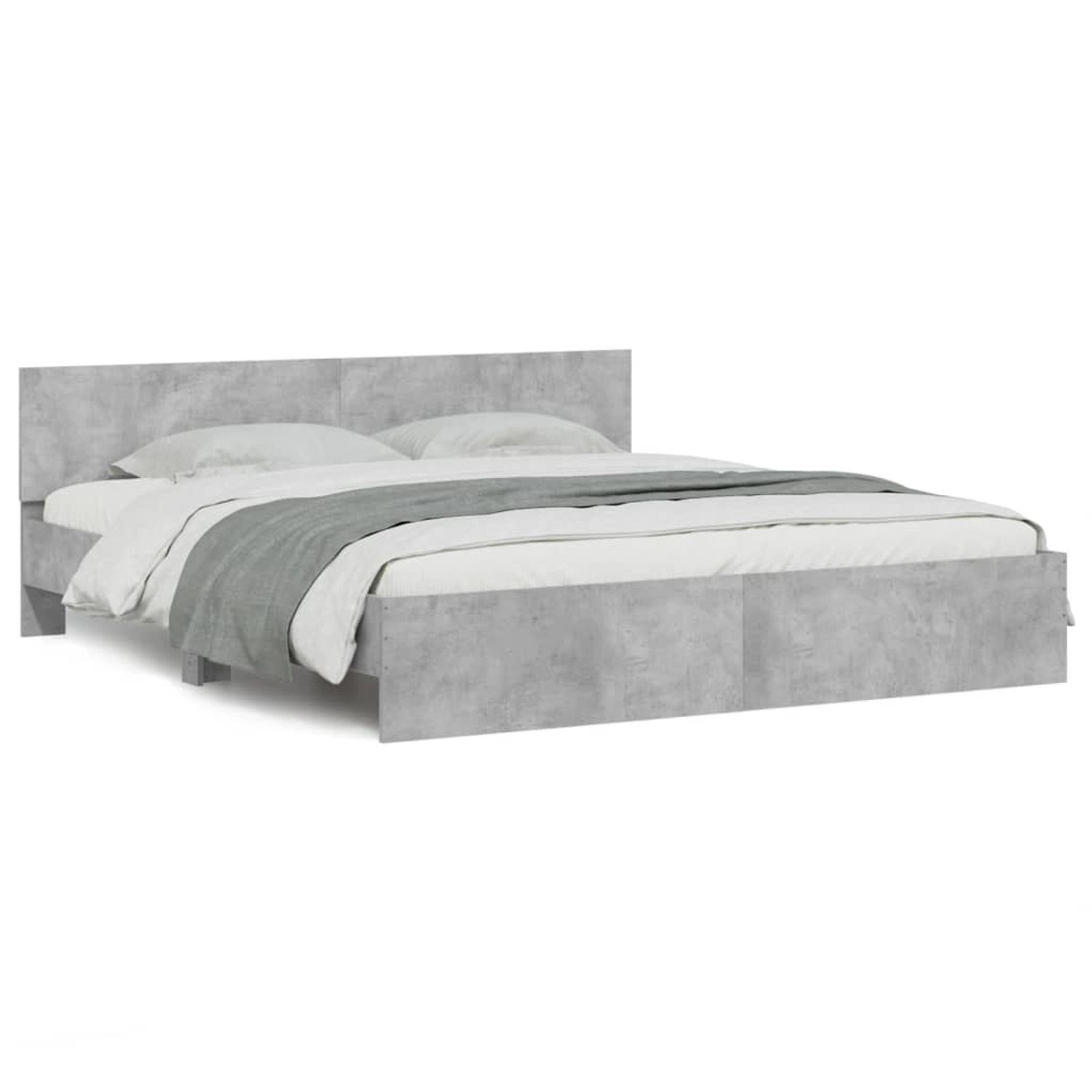 vidaXL Bettgestell mit Kopfteil Betongrau 180x200 cm1945672 günstig online kaufen