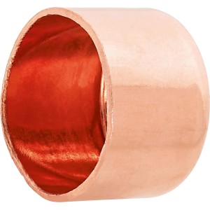 Kappe aus Kupfer, Ø 28 mm, für Lötfittings zum Verschließen von Rohren.