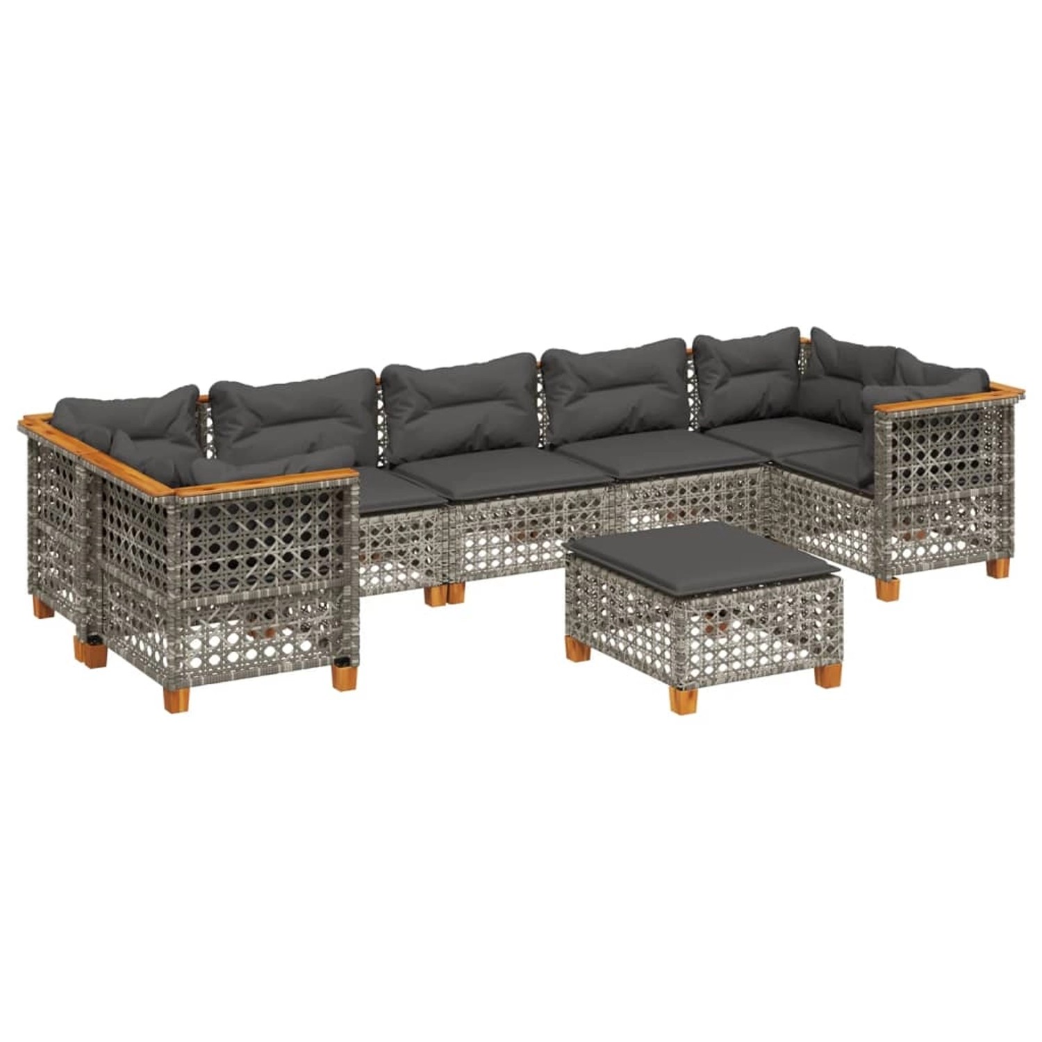 vidaXL 8-tlg Garten-Sofagarnitur mit Kissen Grau Poly Rattan Modell 171 günstig online kaufen