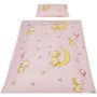 Bestlivings Kinderbettwäsche Bärchen Rosa, 100x135 cm & 40x60 cm, mit Bärchen- und Sternenmuster.