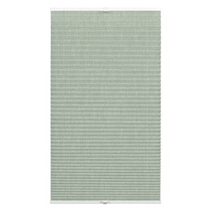 Grünes Wohnidee Plissee 40x130 cm mit zwei Bedienschienen für Fenster.
