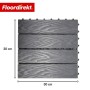 Graue Floordirekt WPC Klickfliese Noble 3D, 30x30 cm, Terrassenfliese mit Holzoptik und Klicksystem.
