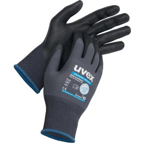 Uvex Phynomic Allround Arbeitshandschuhe Gr. 10, grau/schwarz, für Montage- und Reparaturarbeiten.