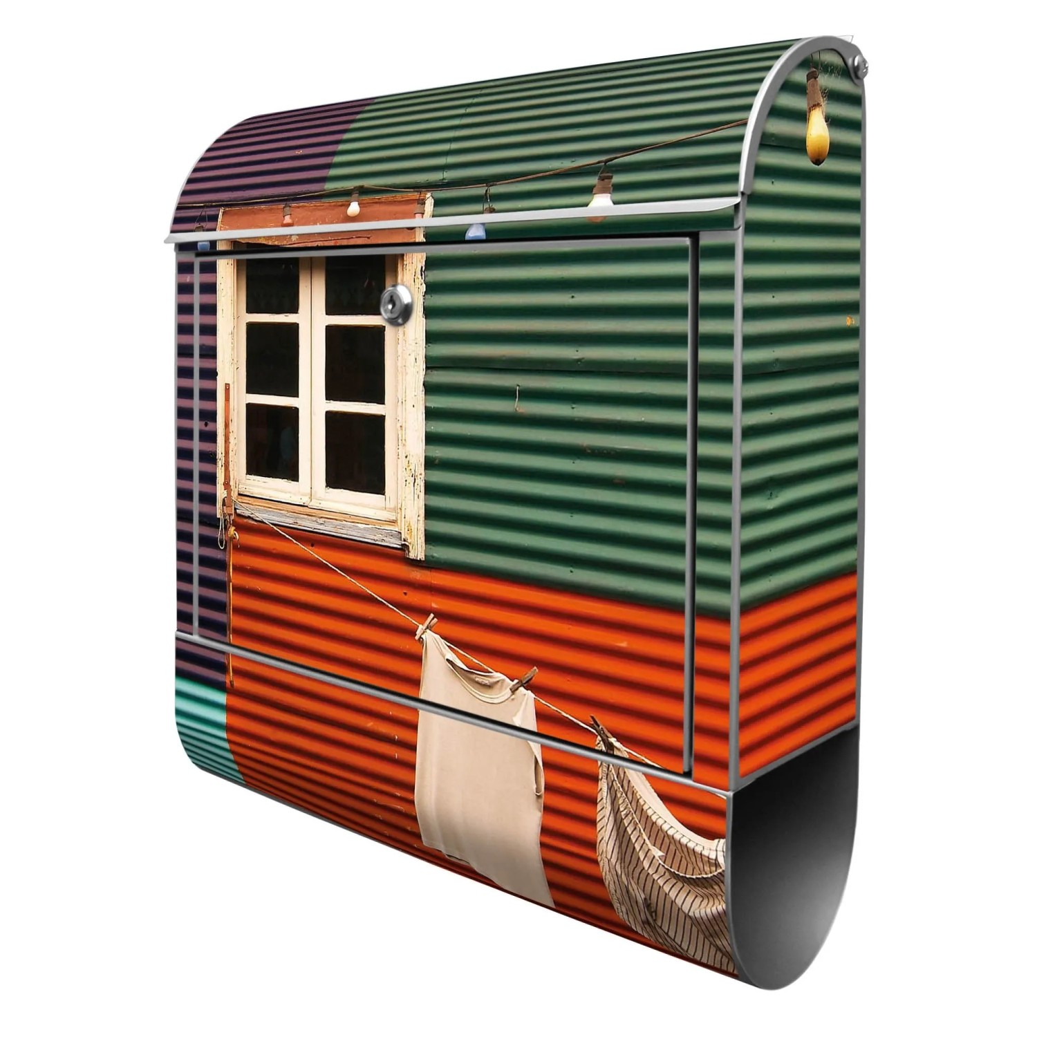 Banjado Design Briefkasten Silber Pulverbeschichtet 39x47x14cm 2 Schlüssel günstig online kaufen