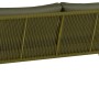 Detailansicht des olivfarbenen Lounge-Sets Scafford mit Seilbespannung.