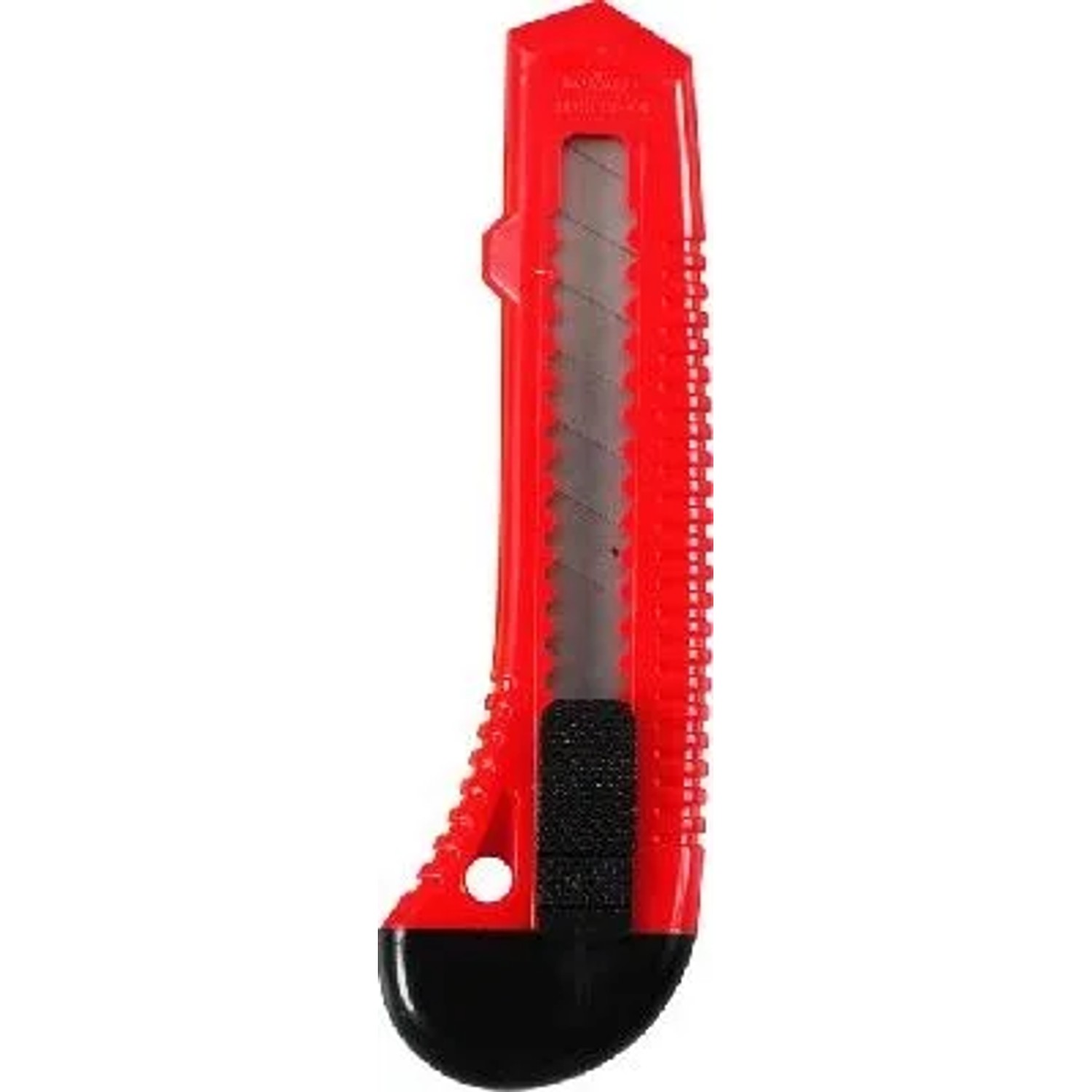 Rotes Abbrechmesser (18 mm) mit schwarzem Griffstück. Messer für Schneidarbeiten.