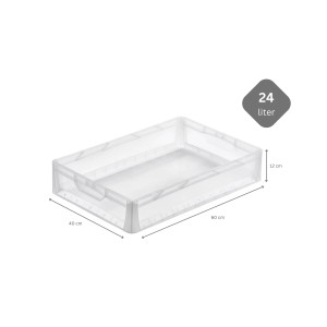 Transparente Eurobox LightLine, 24 Liter, mit offenem Griff und Deckel. Aufbewahrungsbox für Lager und Werkstatt.