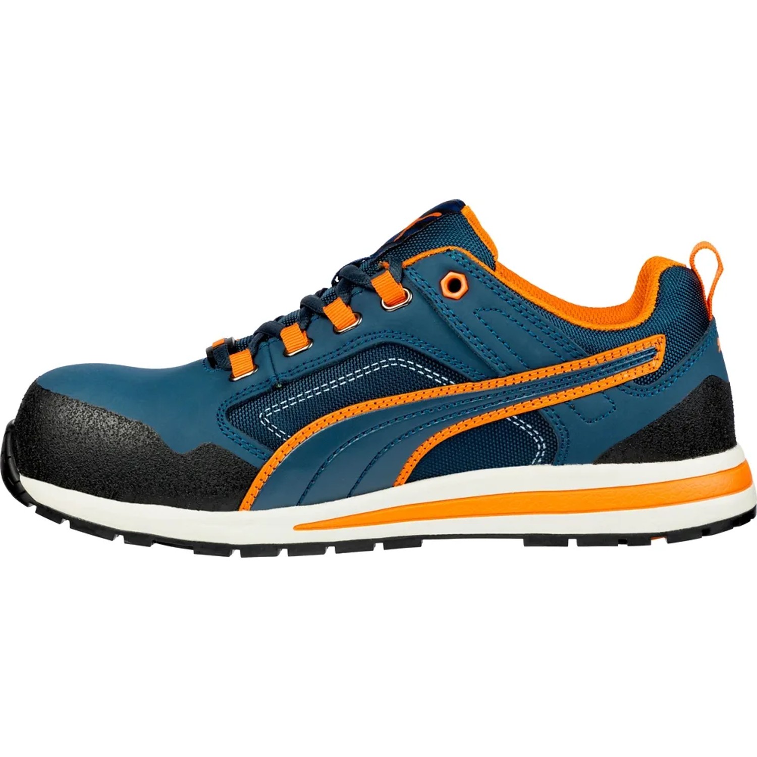 Puma Safety Crosstwist Low S3 Sicherheitshalbschuh, blau-orange, Größe 46.