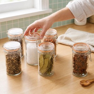 Relaxdays Einmachgläser 6er Set Glas Transparent Luftdicht Bügelverschluss 15 cm x 12 cm x 8 cm 500 ml