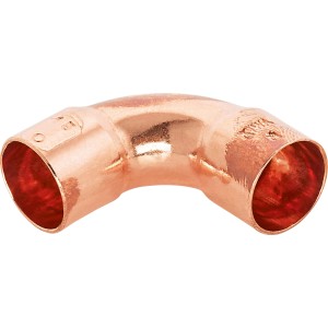 Kupfer Löt-Bogen Ø 15mm, 90-Grad Winkel, geeignet für Kupferrohre, 10 Stück