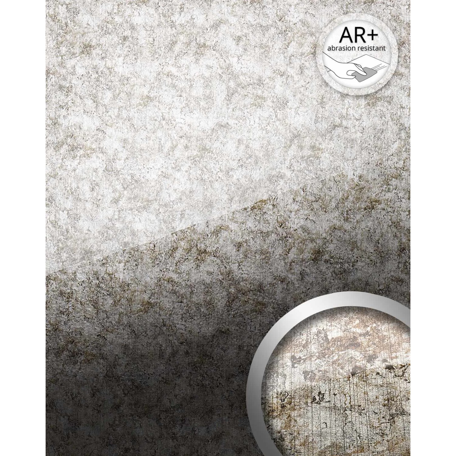 Graues WALLFACE Wandpaneel im Vintage Glas-Optik Design für die Wandgestaltung.