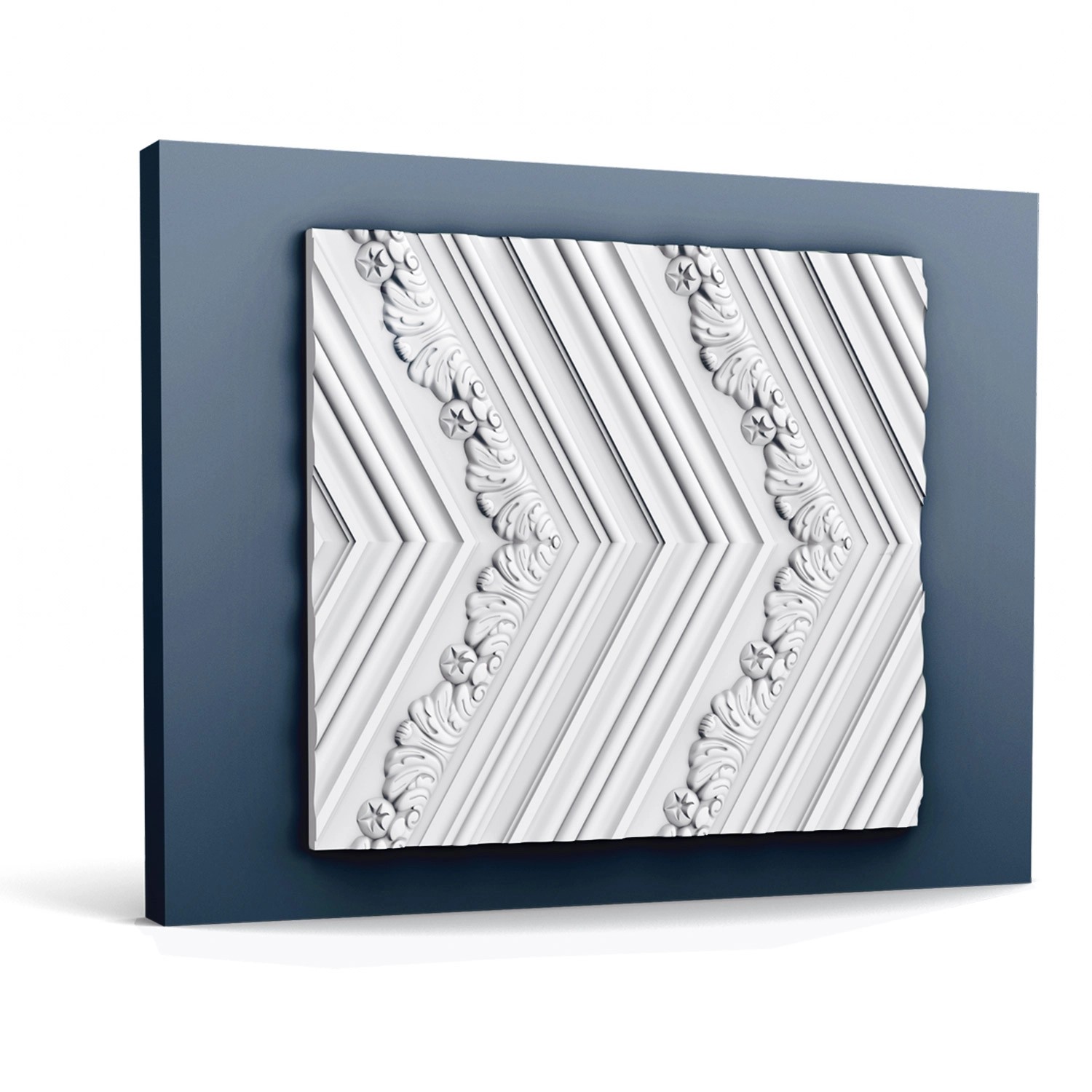 ORAC DECOR W130 LUXXUS CHEVRON 3D Wandpaneel Wandpaneel Zierelement 2 m 200 cm x 40 cm x 1,9 cm Weiß