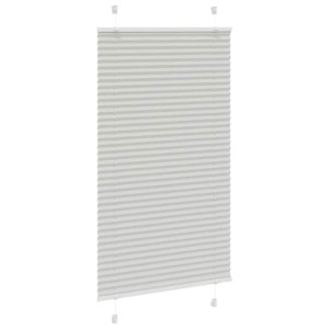 Hellgraues Plissee aus Polyester, 70x100 cm, für Fenster. Plissierter Stoff bietet Sicht- und Sonnenschutz.